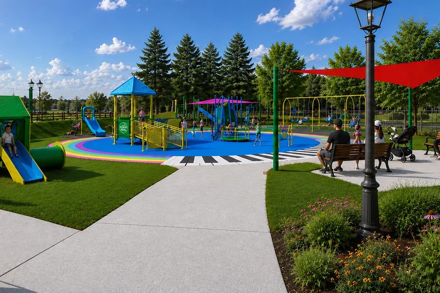 Beacon Street Park inclusive and accessible playground