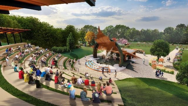 Outdoor amphitheatre and performance pavilion
