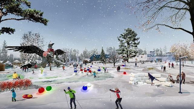 Winter festival and skating among the gardens