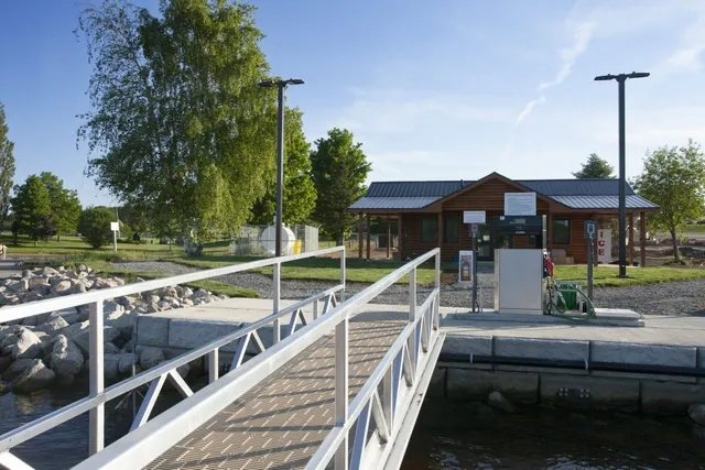 Nackawic boat launch, marina and riverfront park on the Saint John River